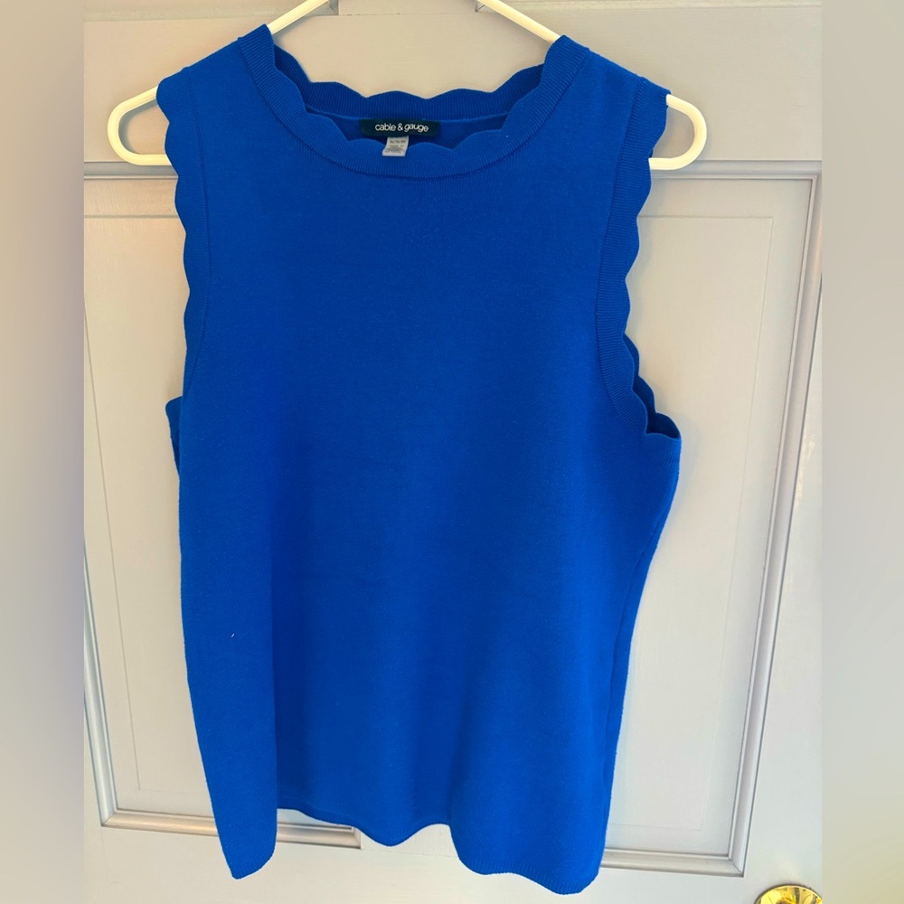 Cable & Gauge blue women’s sleeveless sweater top size XL EUC